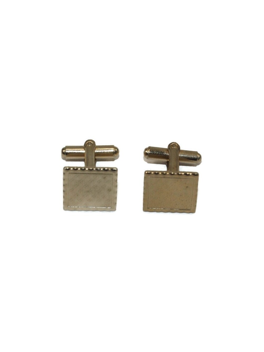 Vintage Textured Gold Tone Square Cuff Links.